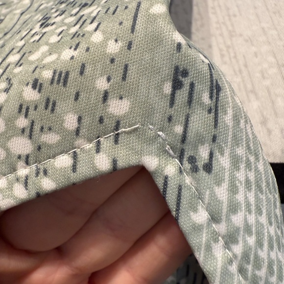 Vintage 1970s Rare Lilly Dache, Mod, Sage Green Polo, Abstract Dot Disco Shirt - Picture 7 of 9